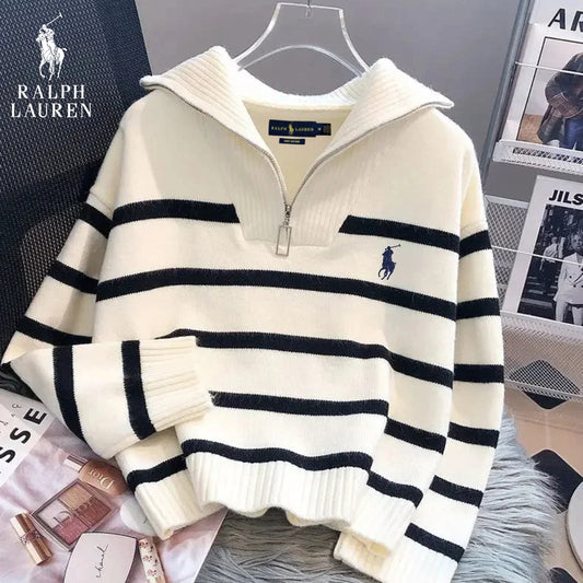RL – Striped Zip-Neck Jumper – Special Offer