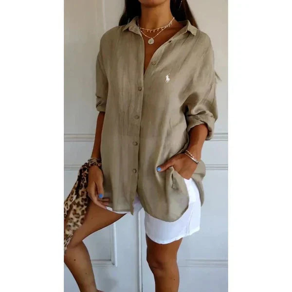 Sophia RL™ | Classic Women’s Blouse with Soft Collar and Buttons