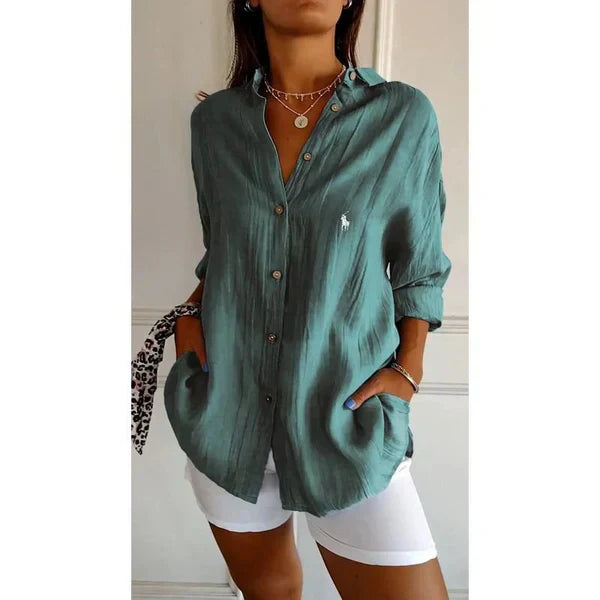 Sophia RL™ | Classic Women’s Blouse with Soft Collar and Buttons