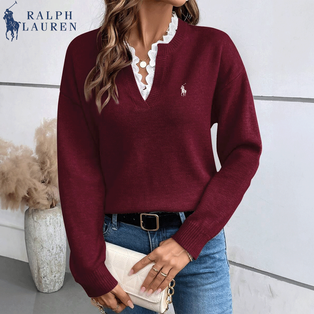 RL Lace V-Neck Sweater
