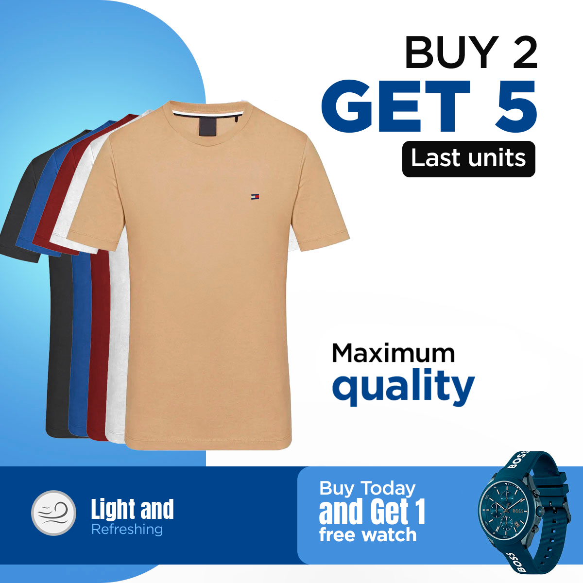 TOMMY Premium Shirt Collection [BUY 2, GET 5] + Free Watch Gift