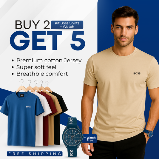 BOSS Premium Shirt Collection [BUY 2, GET 5] + Free Watch Gift