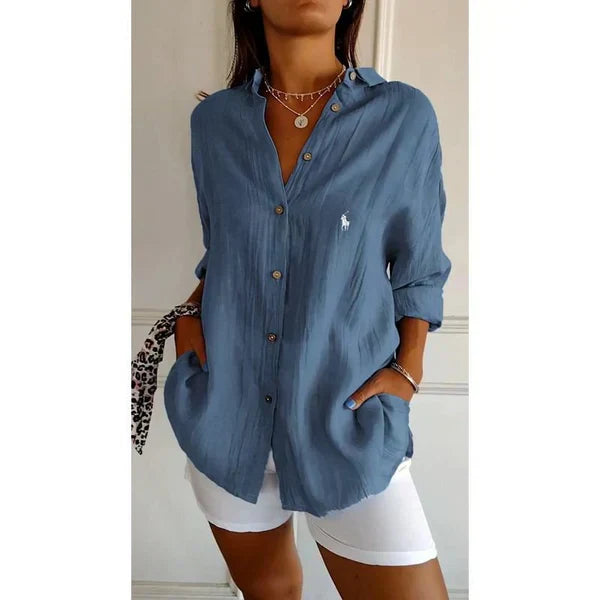 Sophia RL™ | Classic Women’s Blouse with Soft Collar and Buttons
