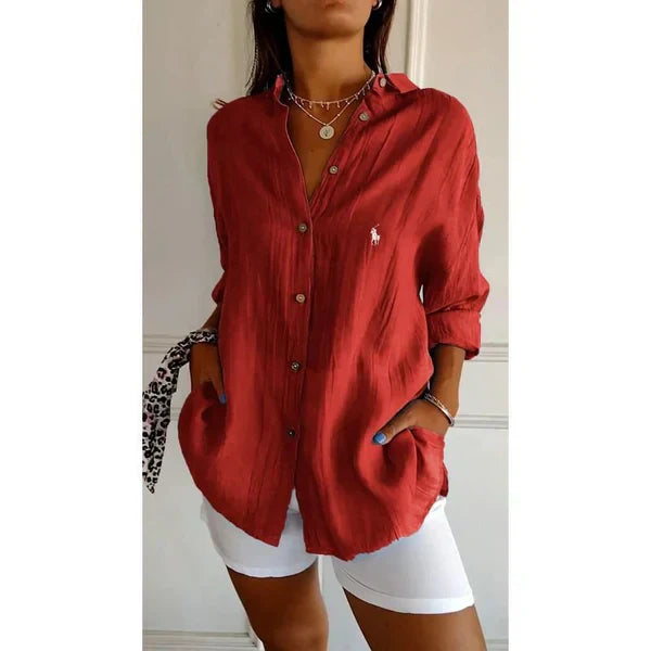 Sophia RL™ | Classic Women’s Blouse with Soft Collar and Buttons