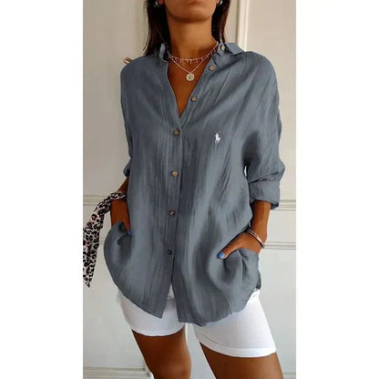 Sophia RL™ | Classic Women’s Blouse with Soft Collar and Buttons