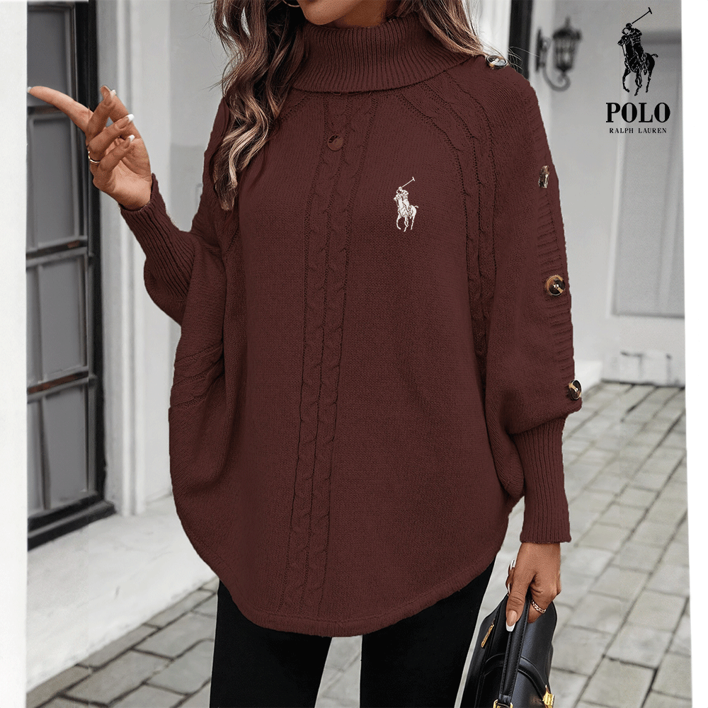 RL Knitted Buttoned Turtleneck Sweater